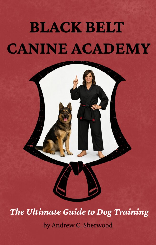 A Black Belt training her dog